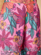 Women's Blush Floral Printed & Embroidered Georgette Co-Ord Set