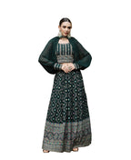Women's Green Ethnic Motif Printed Georgette Lehenga & Blouse