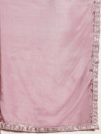 Women's Lavender Embroidered Chinon Lehenga Choli With Dupatta