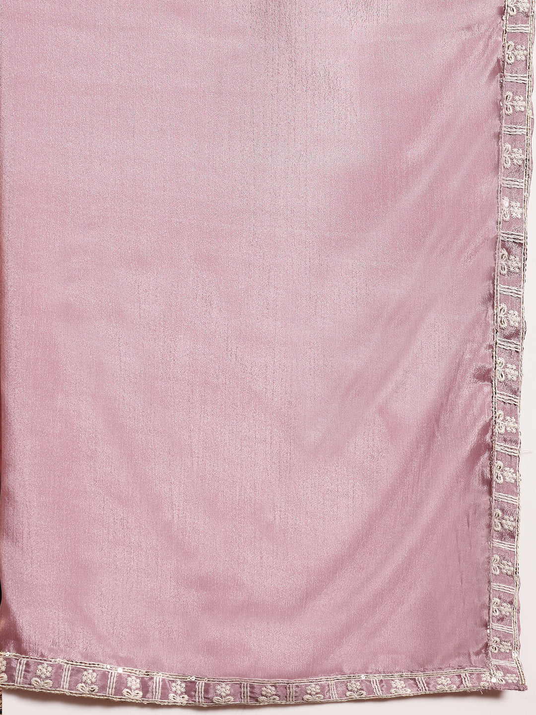 Women's Lavender Embroidered Chinon Lehenga Choli With Dupatta