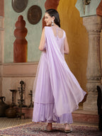 Women's Printed & Embroidered Georgette Draped Lehenga Saree with Blouse