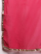 Women's Magenta Embroidered Georgette Lehenga & Blouse with Dupatta