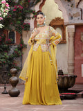 Women's Solid & Embroidered Georgette Lehenga Dupatta with Blouse