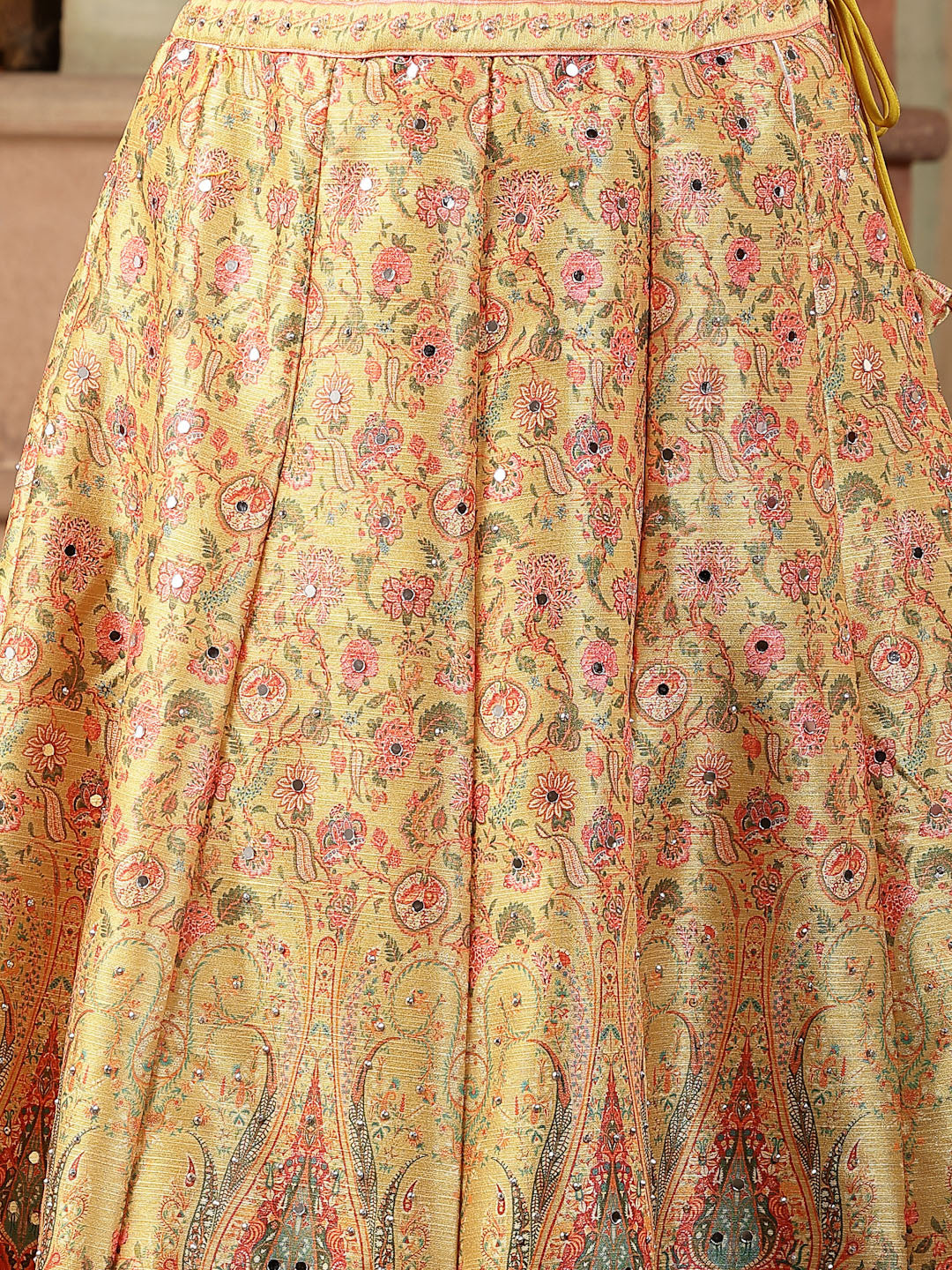 Women's Floral Printed Silk Blend Lehenga Dupatta with Blouse