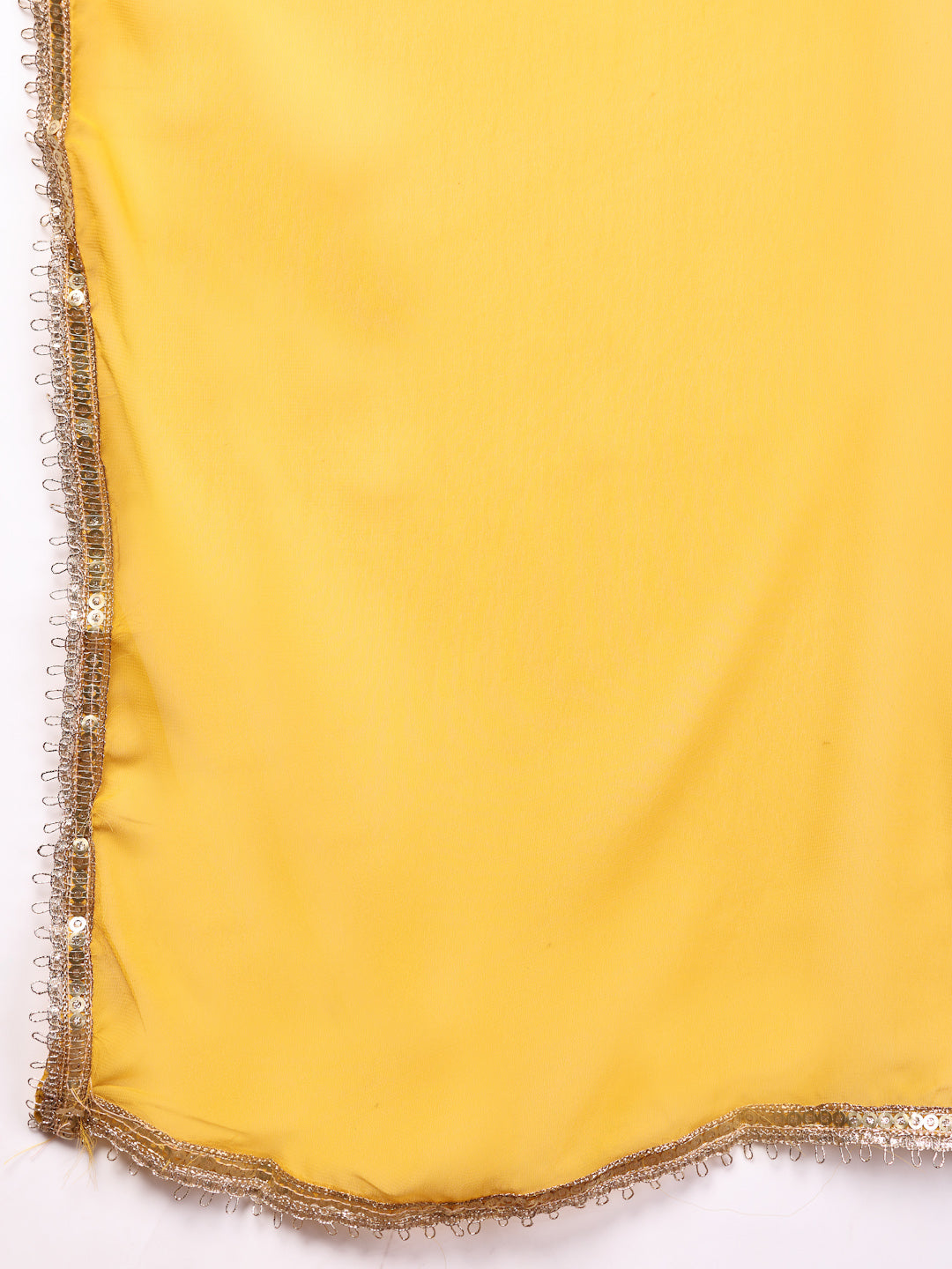 Women's Mustard Embroidered Georgette Lehenga & Blouse with Dupatta