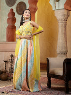 Women's Printed & Embroidered Silk Blend Lehenga Dupatta with Blouse
