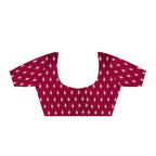 Women's Maroon Printed Satin Saree with Unstitched Blouser Piece