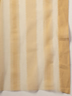 Women's Gold Ethnic Striped Embroidered Net Saree