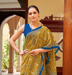 Women's Brown Traditional Floral Printed Bhagalpuri Silk Saree