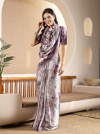 Women's Marble Print Satin Saree
