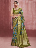 Women's Leheriya & Bandhej Printed Zari Border Silk Saree