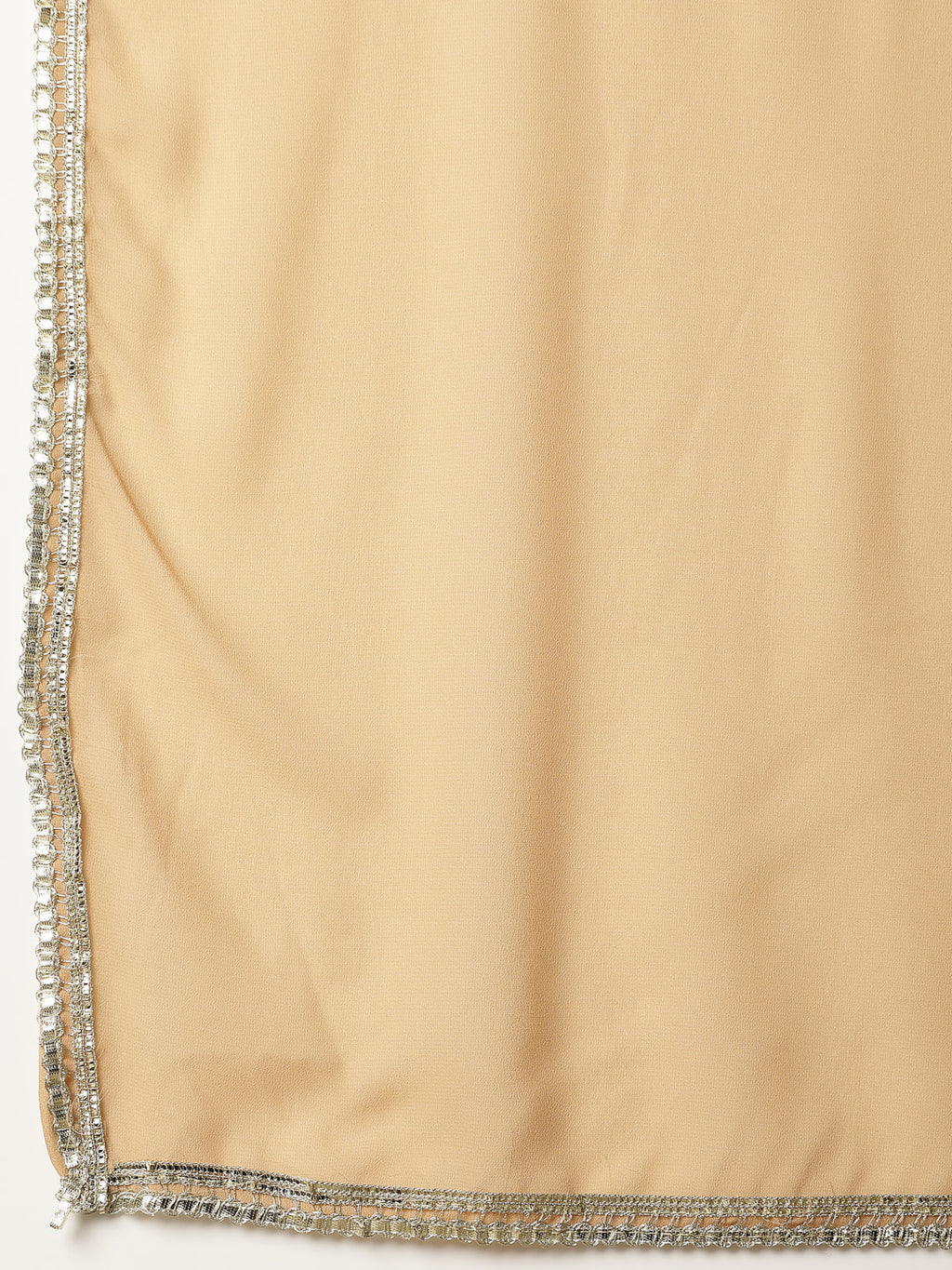 Women's Beige Jacket Style Party Wear Georgette Crop Top Palazzo Dupatta Co-ord Set
