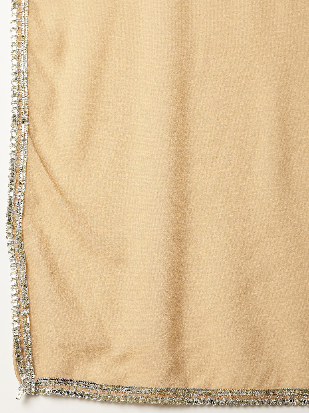 Women's Beige Jacket Style Party Wear Georgette Crop Top Palazzo Dupatta Co-ord Set