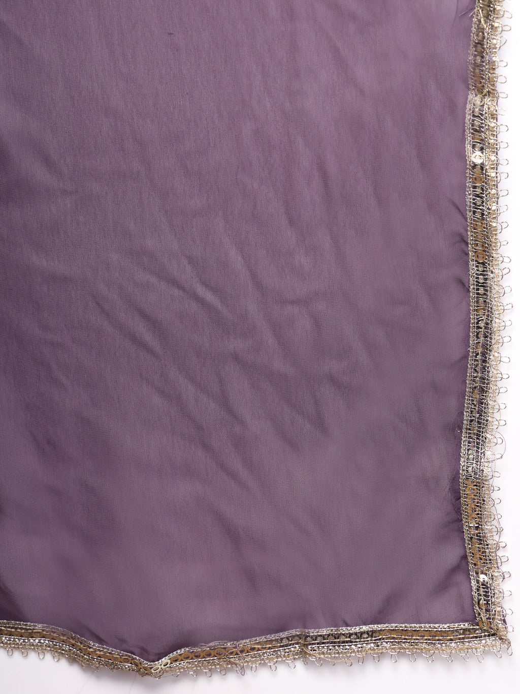 Women's Purple Embroidered Georgette Lehenga & Blouse with Dupatta