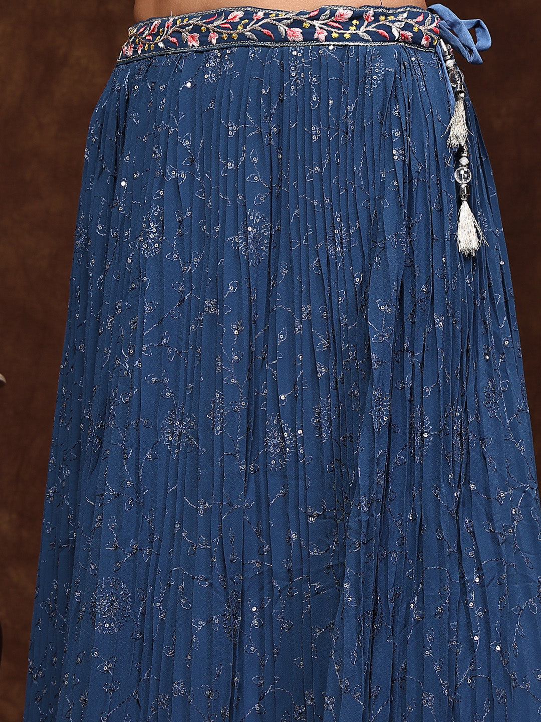 Women's Royal Embroidered Georgette Lehenga & Blouse with Dupatta
