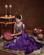 Women's Wine Jimmy Choo Lehenga & Blouse with Dupatta