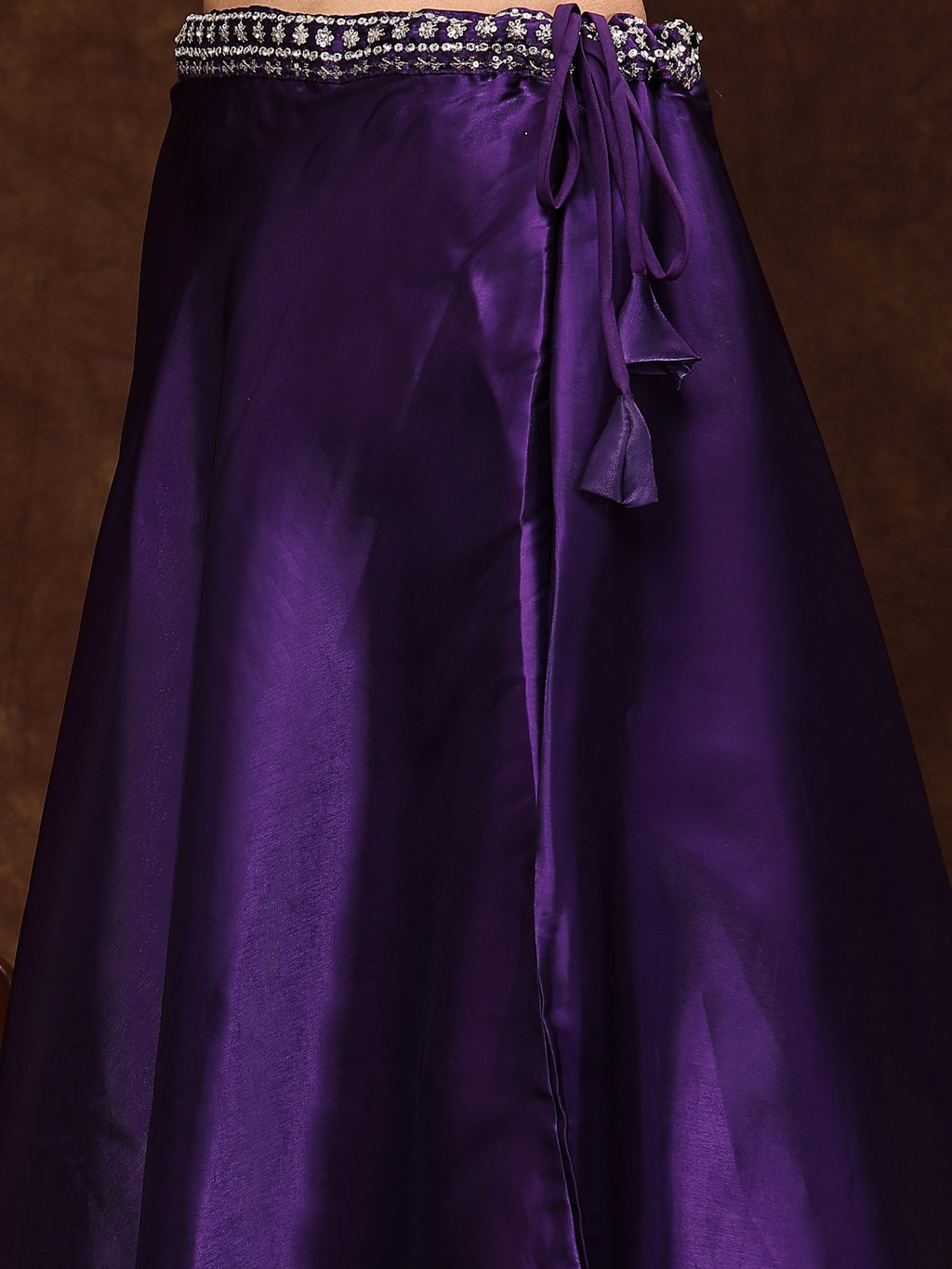 Women's Wine Jimmy Choo Lehenga & Blouse with Dupatta