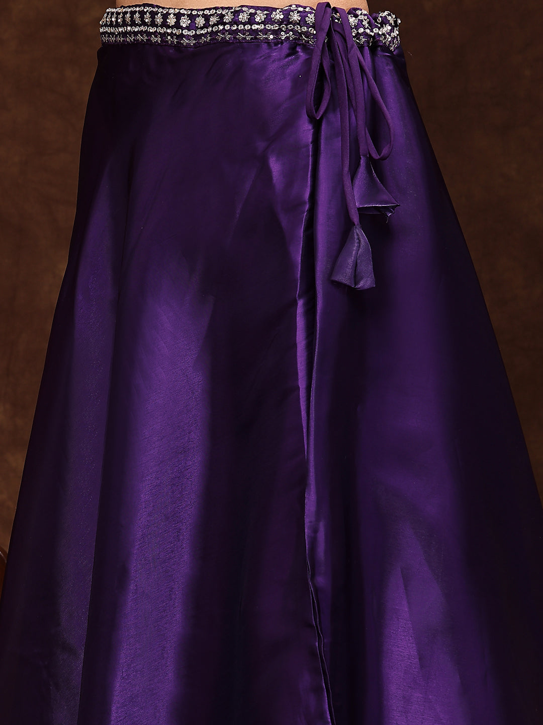 Women's Wine Jimmy Choo Lehenga & Blouse with Dupatta