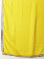 Women's Yellow Haldi & Mehandi Special Georgette Top Palazzo Dupatta Co-ord Set